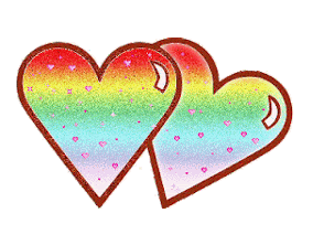 Gif animé coeurs arc en ciel 